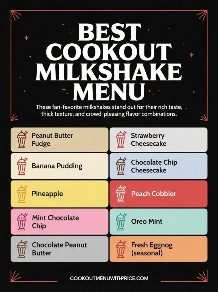 best cookout milkshakes infographic