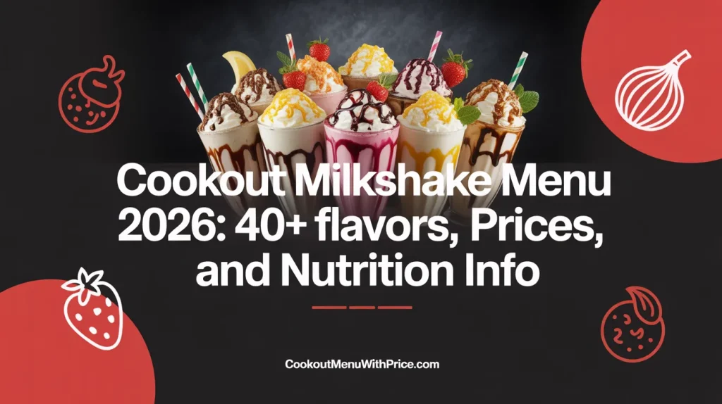 cookout milkshakes full detailed menu