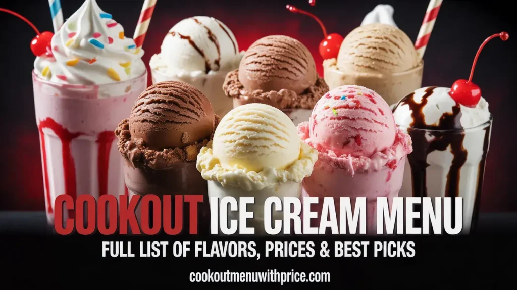 Cookout icecream menu